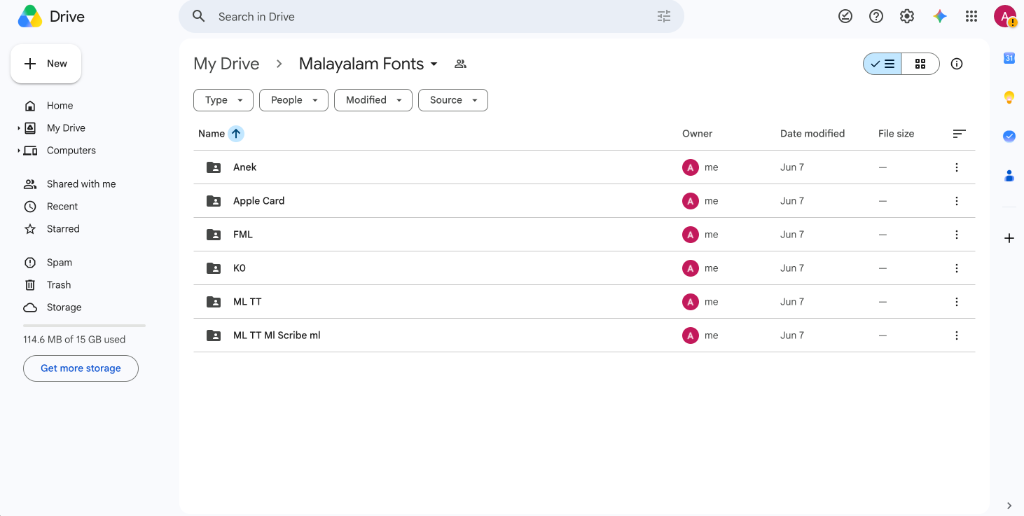 Malayalam Fonts Directory Folders List